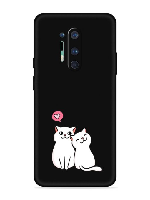 Cute Loving Cats Embossed Soft Silicone Case for Oneplus 8 Pro Zapvi