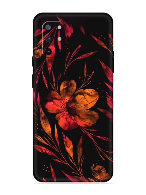 Red Flower Painting Embossed Soft Silicone Case for Oneplus 8T (5G) Zapvi