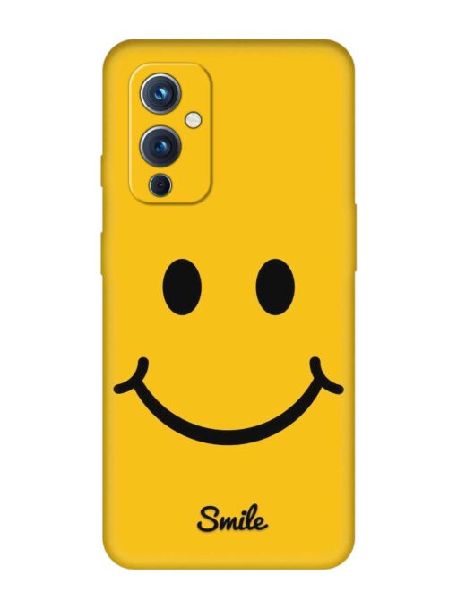 Yellow Smiley Embossed Soft Silicone Case for Oneplus 9 (5G)