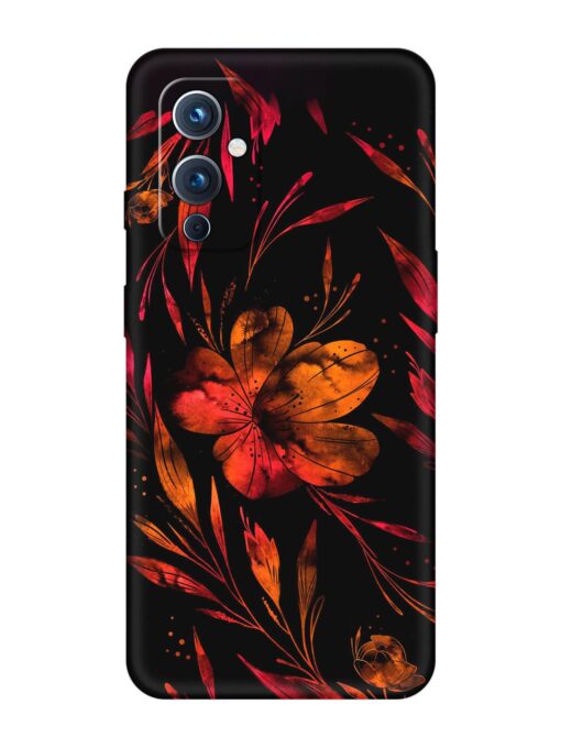 Red Flower Painting Embossed Soft Silicone Case for Oneplus 9 (5G)