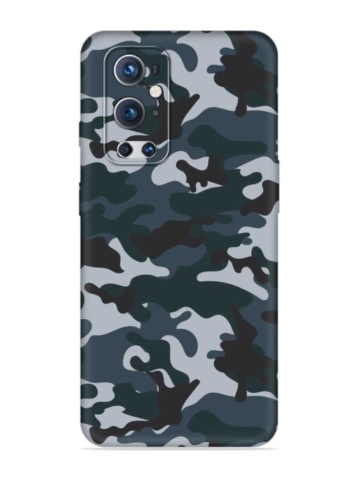 Dark Blue Army Military Art Embossed Soft Silicone Case for Oneplus 9 Pro (5G) Zapvi