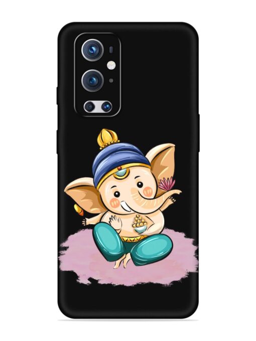 Bal Ganesh Vector Art Embossed Soft Silicone Case for Oneplus 9 Pro (5G) Zapvi