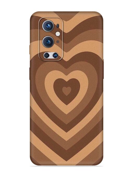 Brown Heart Embossed Soft Silicone Case for Oneplus 9 Pro (5G) Zapvi