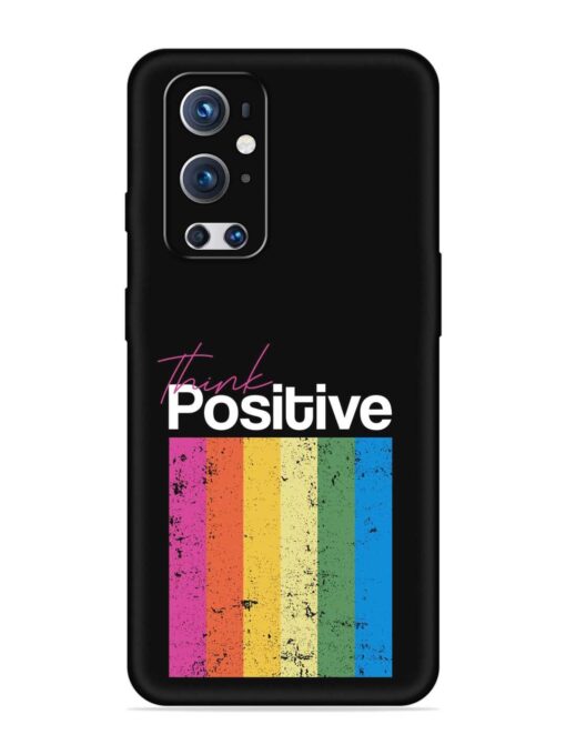 Think Positive Typography Embossed Soft Silicone Case for Oneplus 9 Pro (5G)