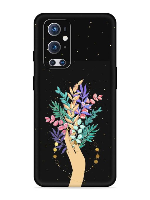 Flower On Hand Embossed Soft Silicone Case for Oneplus 9 Pro (5G)