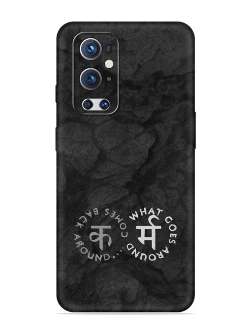 Karma Hindi Word Embossed Soft Silicone Case for Oneplus 9 Pro (5G) Zapvi