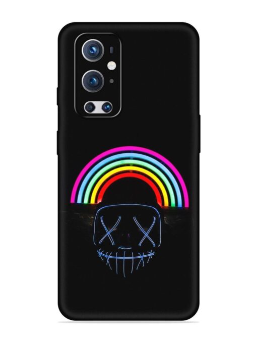 Mask Rainbow Embossed Soft Silicone Case for Oneplus 9 Pro (5G)