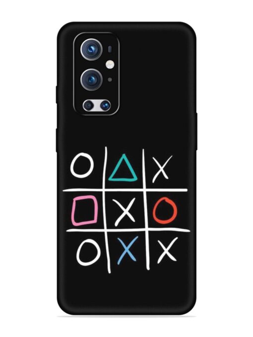 Super Neon Tic-Tac-Toe Embossed Soft Silicone Case for Oneplus 9 Pro (5G) Zapvi