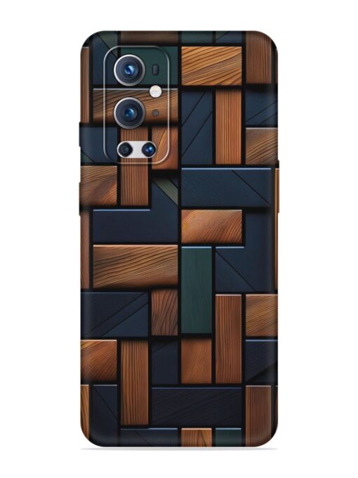 Wooden Background Cubes Embossed Soft Silicone Case for Oneplus 9 Pro (5G)