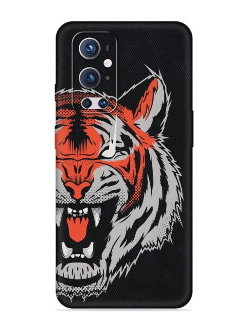 Tiger Aggression Embossed Soft Silicone Case for Oneplus 9 Pro (5G)