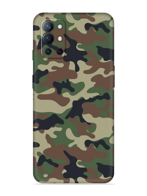 Army Military Camouflage Dark Green Embossed Soft Silicone Case for Oneplus 9R (5G)