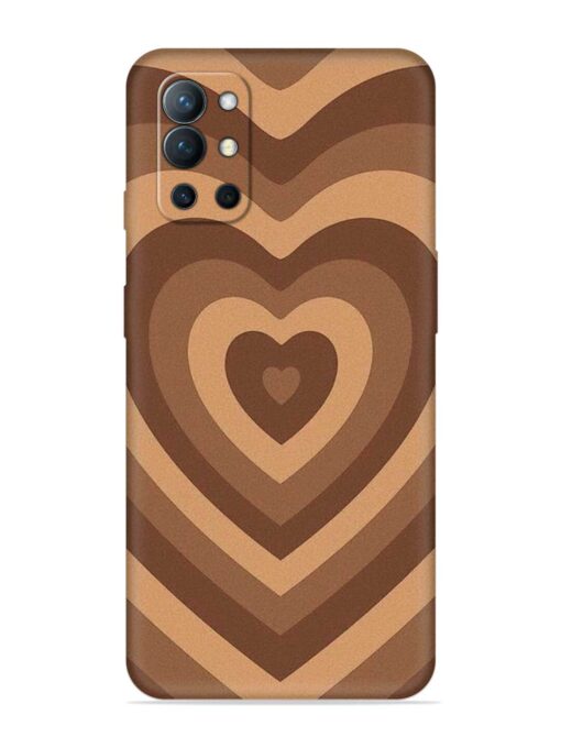 Brown Heart Embossed Soft Silicone Case for Oneplus 9R (5G)