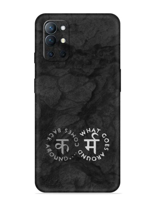 Karma Hindi Word Embossed Soft Silicone Case for Oneplus 9R (5G) Zapvi