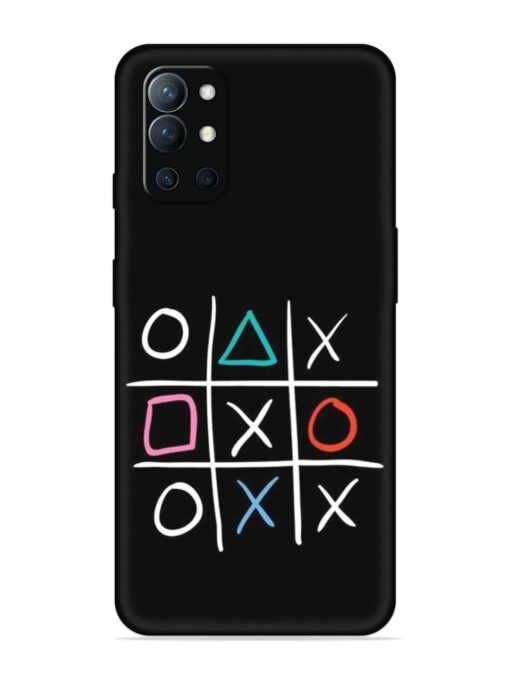 Super Neon Tic-Tac-Toe Embossed Soft Silicone Case for Oneplus 9R (5G) Zapvi