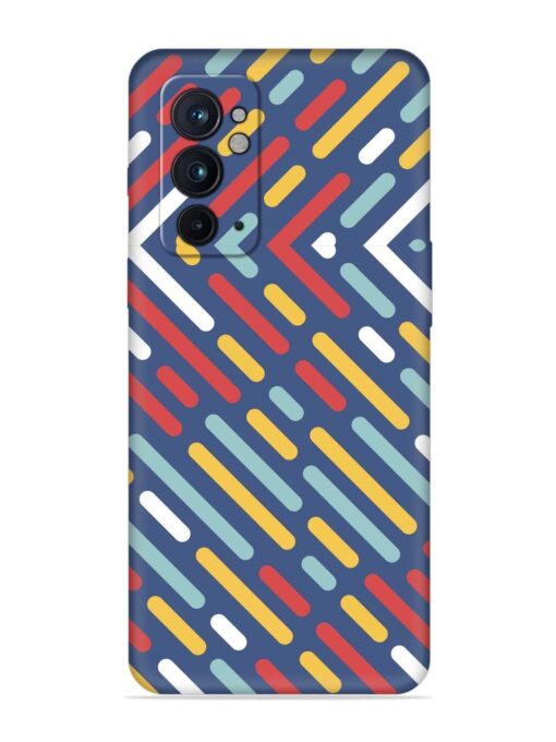 Colored Lines Embossed Soft Silicone Case for Oneplus 9RT (5G) Zapvi