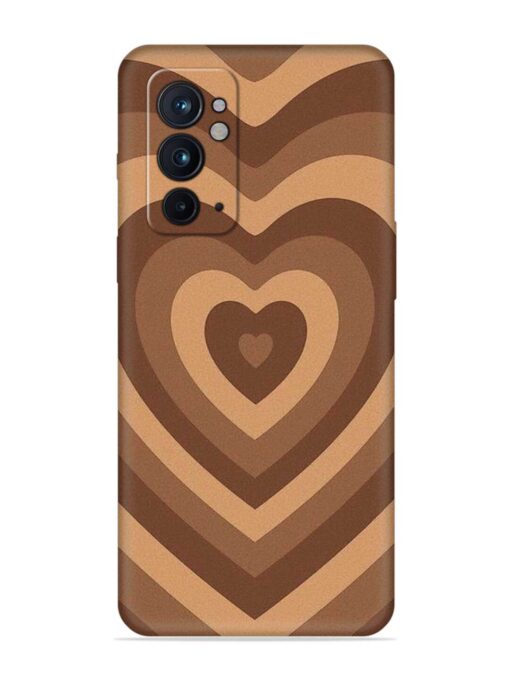 Brown Heart Embossed Soft Silicone Case for Oneplus 9RT (5G) Zapvi