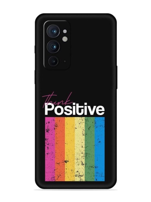 Think Positive Typography Embossed Soft Silicone Case for Oneplus 9RT (5G) Zapvi