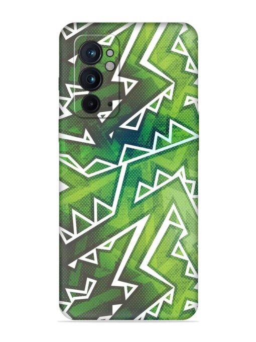 Green Graffiti Seamless Embossed Soft Silicone Case for Oneplus 9RT (5G)