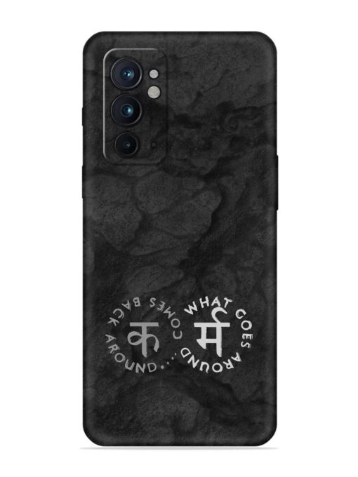 Karma Hindi Word Embossed Soft Silicone Case for Oneplus 9RT (5G) Zapvi