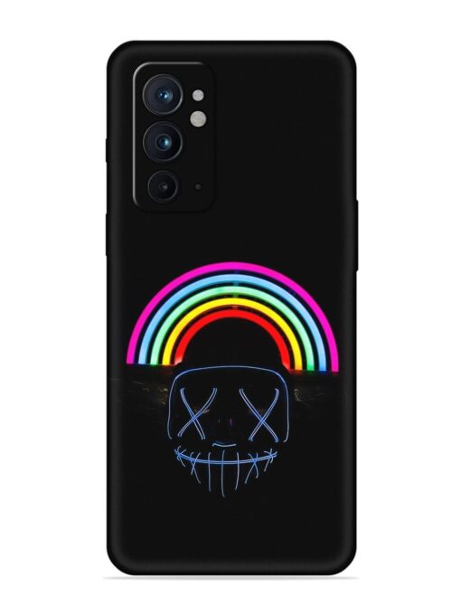 Mask Rainbow Embossed Soft Silicone Case for Oneplus 9RT (5G) Zapvi