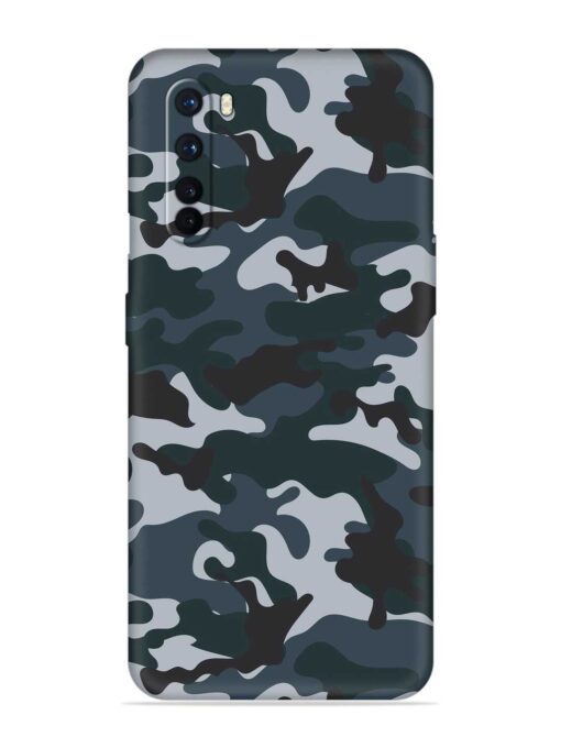 Dark Blue Army Military Art Embossed Soft Silicone Case for Oneplus Nord