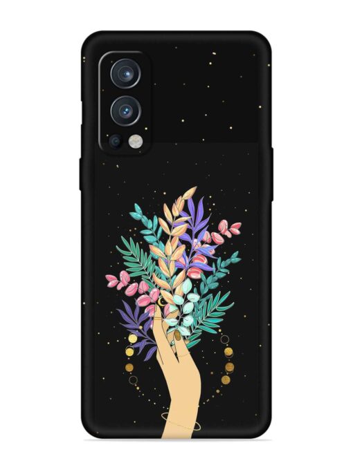 Flower On Hand Embossed Soft Silicone Case for Oneplus Nord 2 (5G) Zapvi