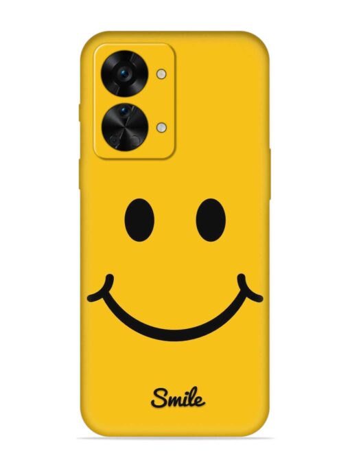 Yellow Smiley Embossed Soft Silicone Case for Oneplus Nord 2T (5G) Zapvi