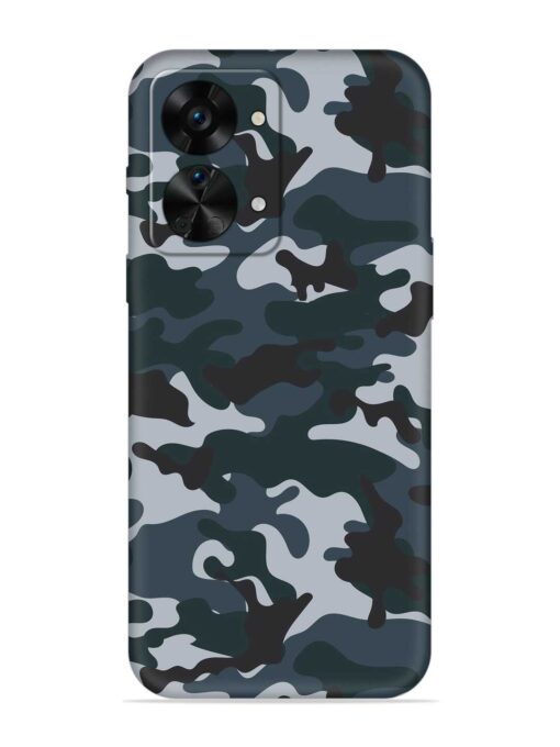 Dark Blue Army Military Art Embossed Soft Silicone Case for Oneplus Nord 2T (5G) Zapvi