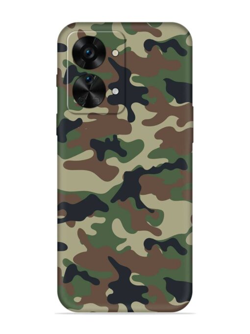 Army Military Camouflage Dark Green Embossed Soft Silicone Case for Oneplus Nord 2T (5G) Zapvi