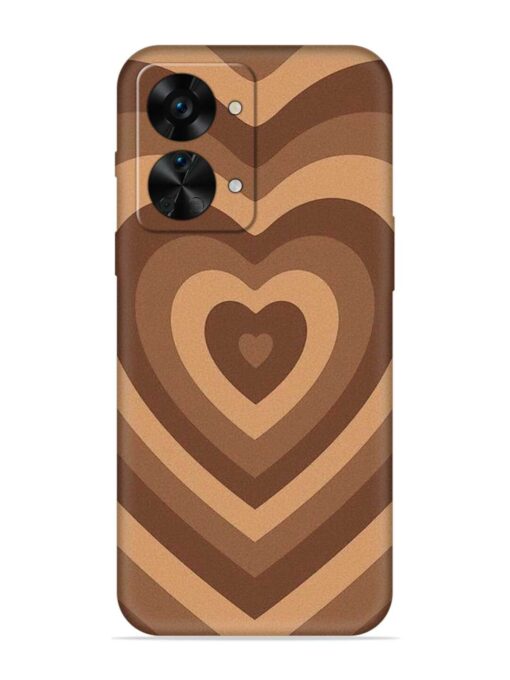 Brown Heart Embossed Soft Silicone Case for Oneplus Nord 2T (5G) Zapvi