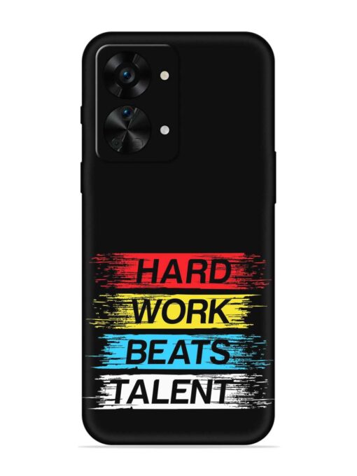 Hard Work Beats Embossed Soft Silicone Case for Oneplus Nord 2T (5G) Zapvi