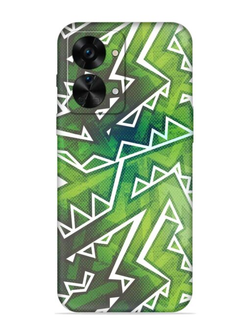 Green Graffiti Seamless Embossed Soft Silicone Case for Oneplus Nord 2T (5G)