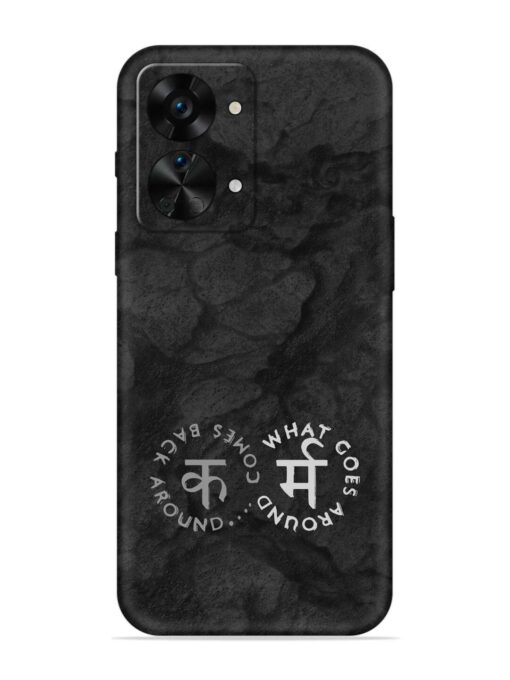 Karma Hindi Word Embossed Soft Silicone Case for Oneplus Nord 2T (5G) Zapvi