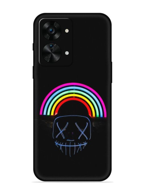 Mask Rainbow Embossed Soft Silicone Case for Oneplus Nord 2T (5G) Zapvi