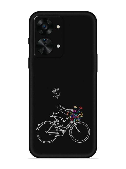 Minimalist Cycle Art Embossed Soft Silicone Case for Oneplus Nord 2T (5G)