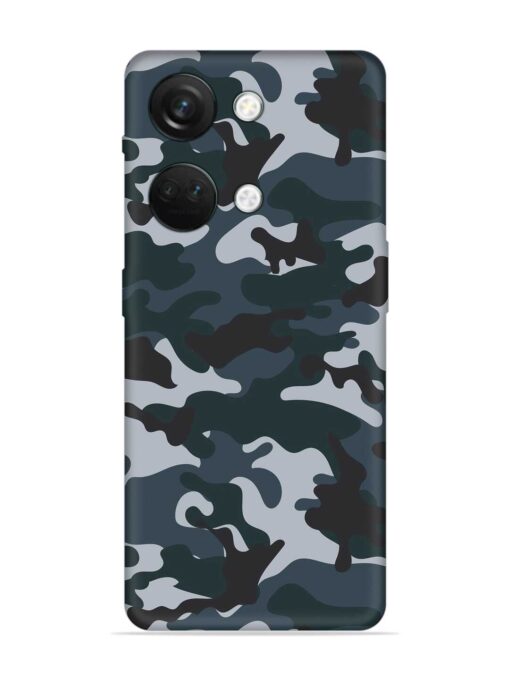 Dark Blue Army Military Art Embossed Soft Silicone Case for Oneplus Nord 3 (5G) Zapvi