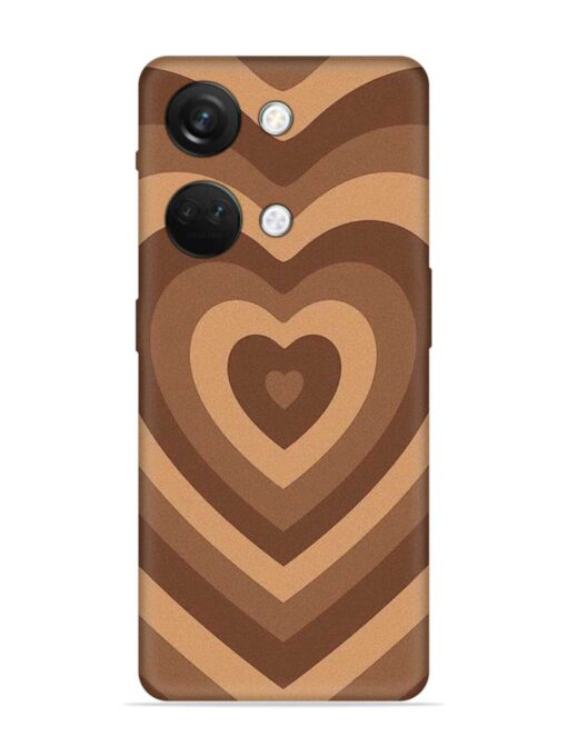 Brown Heart Embossed Soft Silicone Case for Oneplus Nord 3 (5G) Zapvi