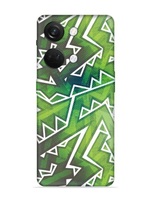 Green Graffiti Seamless Embossed Soft Silicone Case for Oneplus Nord 3 (5G) Zapvi