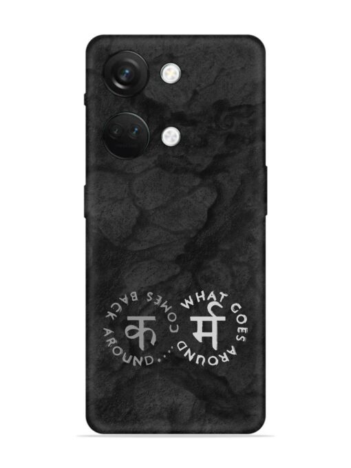 Karma Hindi Word Embossed Soft Silicone Case for Oneplus Nord 3 (5G) Zapvi