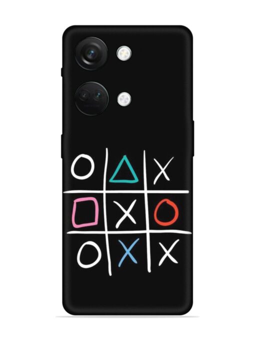 Super Neon Tic-Tac-Toe Embossed Soft Silicone Case for Oneplus Nord 3 (5G) Zapvi