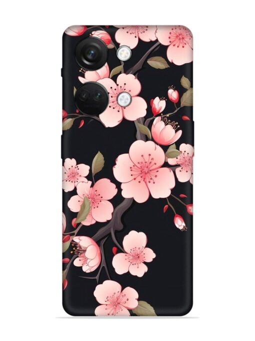 Cherry Blossom Embossed Soft Silicone Case for Oneplus Nord 3 (5G) Zapvi