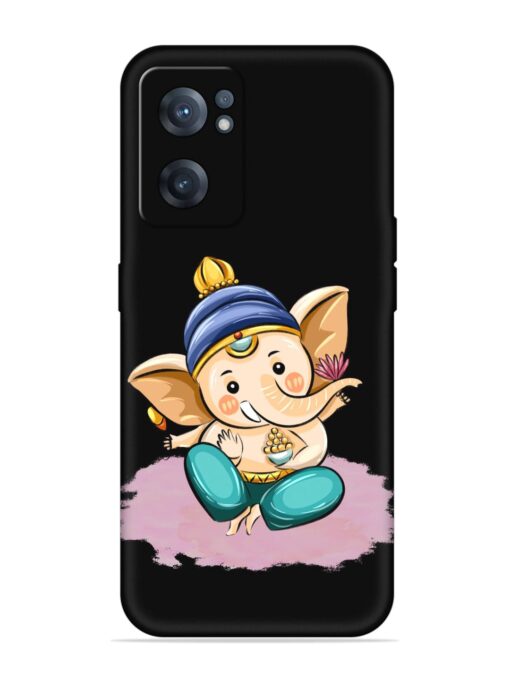 Bal Ganesh Vector Art Embossed Soft Silicone Case for Oneplus Nord Ce 2 (5G)