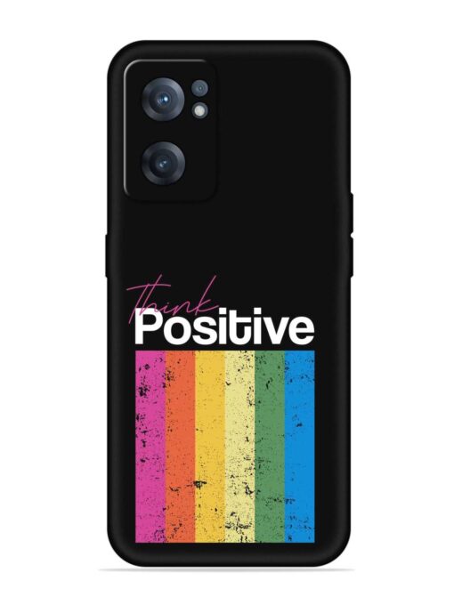 Think Positive Typography Embossed Soft Silicone Case for Oneplus Nord Ce 2 (5G)