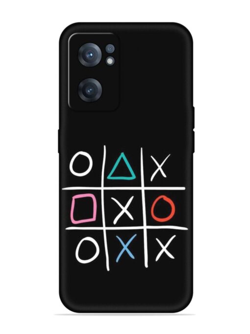 Super Neon Tic-Tac-Toe Embossed Soft Silicone Case for Oneplus Nord Ce 2 (5G) Zapvi