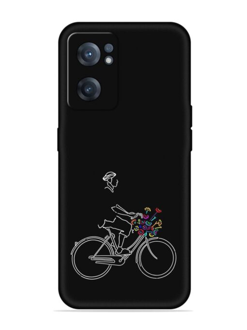 Minimalist Cycle Art Embossed Soft Silicone Case for Oneplus Nord Ce 2 (5G)