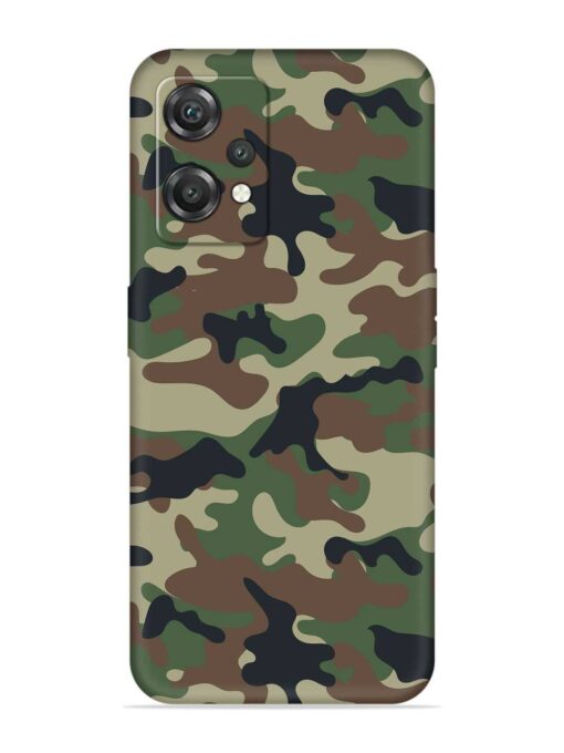 Army Military Camouflage Dark Green Embossed Soft Silicone Case for Oneplus Nord Ce 2 Lite (5G)