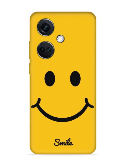 Yellow Smiley Embossed Soft Silicone Case for Oneplus Nord Ce 3 (5G)