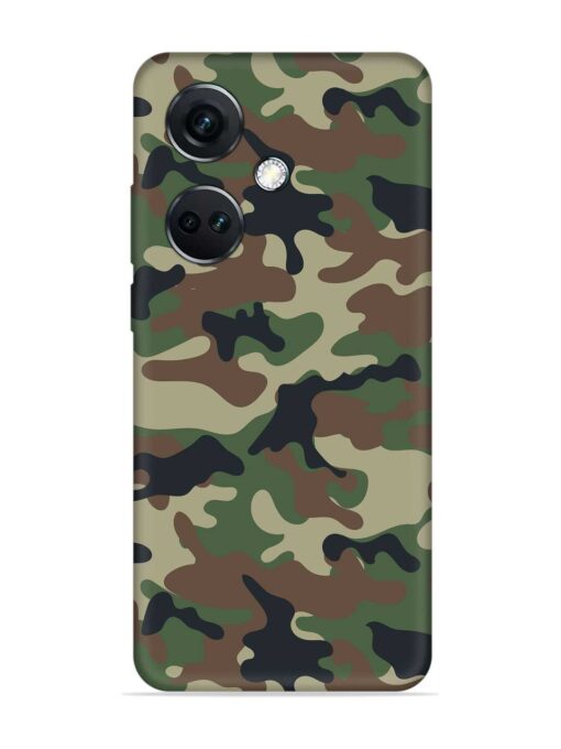 Army Military Camouflage Dark Green Embossed Soft Silicone Case for Oneplus Nord Ce 3 (5G)