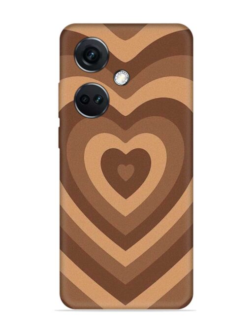 Brown Heart Embossed Soft Silicone Case for Oneplus Nord Ce 3 (5G)