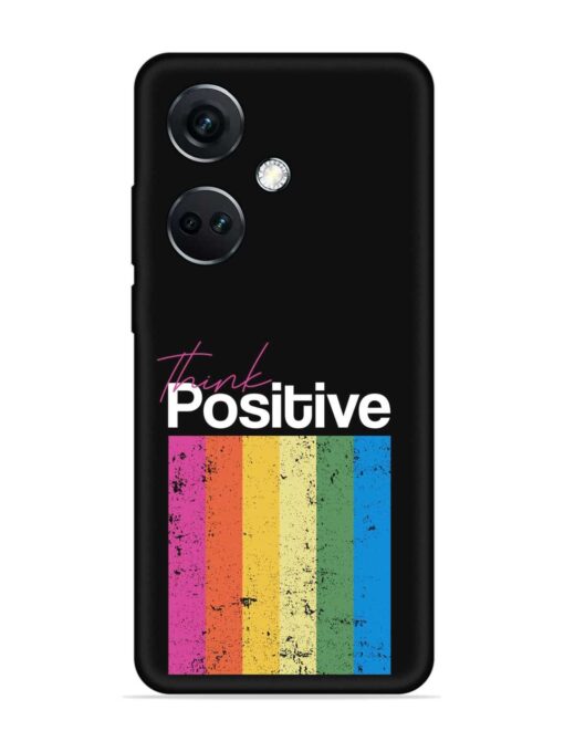 Think Positive Typography Embossed Soft Silicone Case for Oneplus Nord Ce 3 (5G) Zapvi